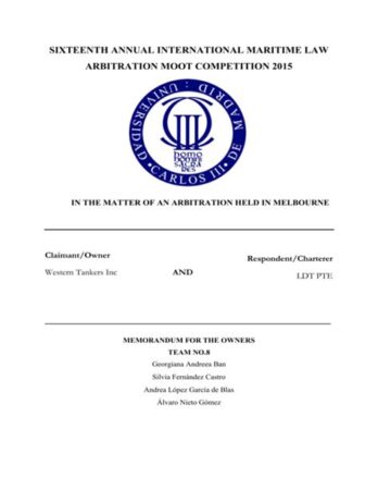 international maritime law arbitration moot 2019