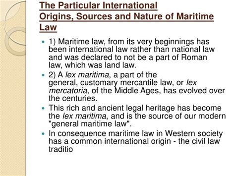 important sources of maritime law