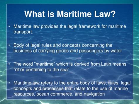 explain the meaning of maritime law