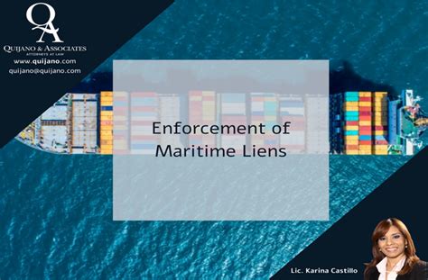 enforcement of maritime liens defense law firm