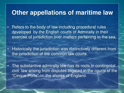 define the meaning of maritime law