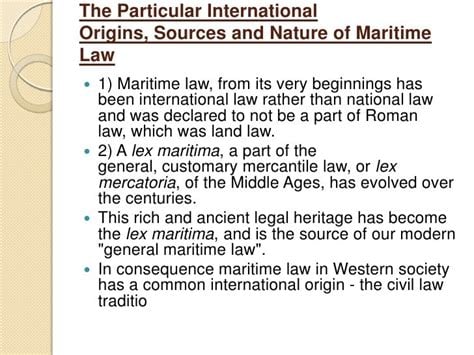 3 sources of maritime law