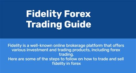 trade forex fidelity